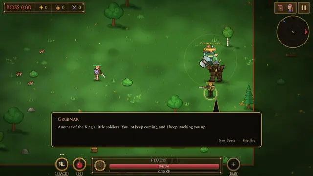 Grubnak taunting the vanguard before the fight