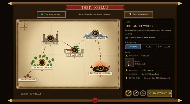 The King's Map with the five acts